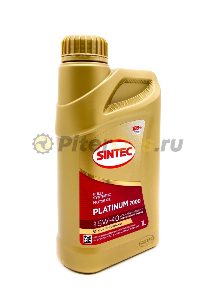 Sintec Platinum 7000 5W40 A3/B4 SN/CF (1л) 801940/600138