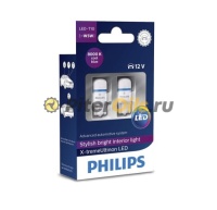 127998000KX2 PHILIPS Лампа светодиодная 12V W5W 1W 8000K X-tremeUltinon LED 2шт.