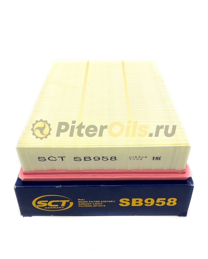 Фильтр воздушный SCT SB958 (C29198, C29198/1) VW Transporter T4 прямоугольный с1996г