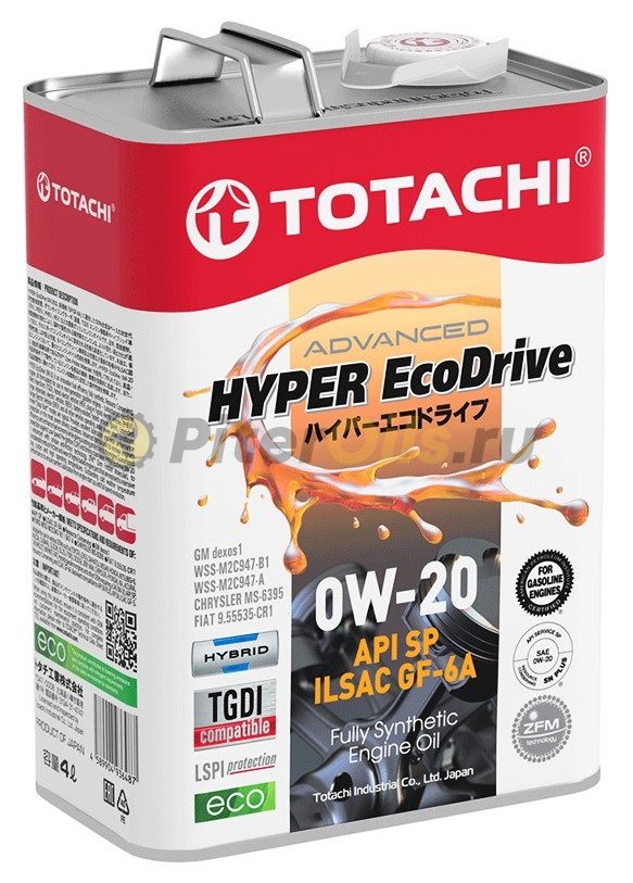 TOTACHI HYPER Ecodrive Fully Synthetic SP/RC/GF-6A 0W-20 4л 