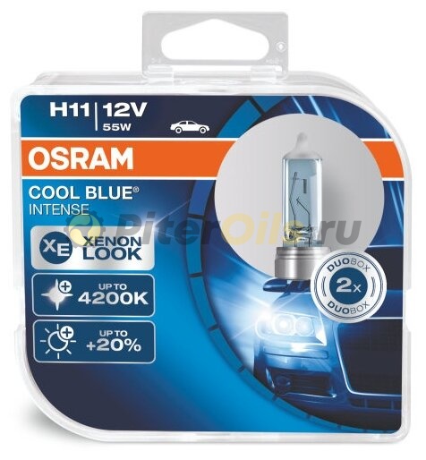 Osram 64211CBI2 Cool Blue Intense H11 12V 55W 2 шт
