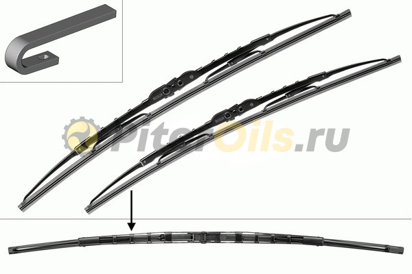 BOSCH Комплект каркасных щёток 2шт Twin 801 600/530 мм 3397001801