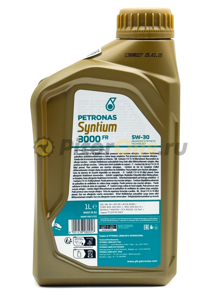 Petronas Syntium 3000 FR 5W30 (1л) 70260E18EU