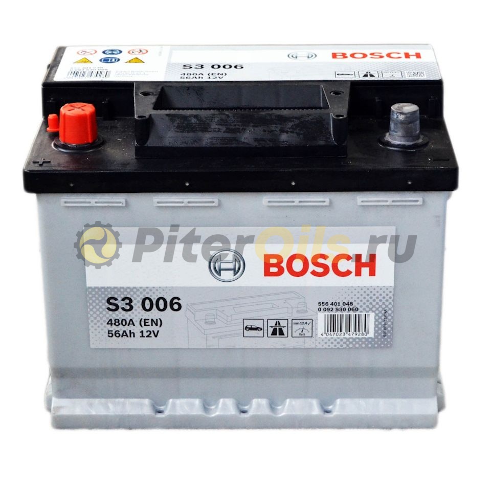 Аккумулятор BOSCH Silver S3 006 56Ah 480A 242x175x190 556 401 048 (+ -)
