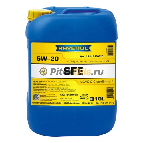 RAVENOL моторное масло Super Fuel Economy SFE SAE 5W-20 (10л) 4014835722545
