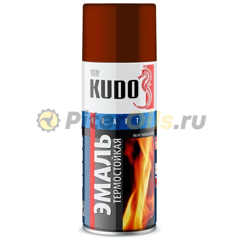 KUDO Эмаль термостойкая красно-коричневая 520 мл KU5006