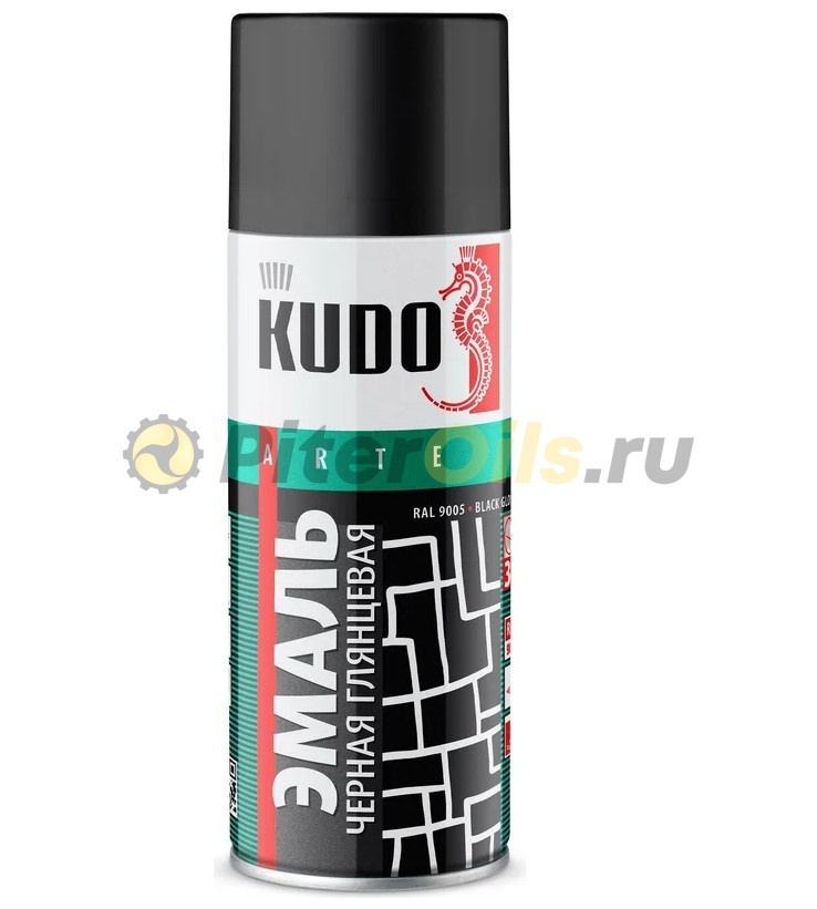 KUDO Краска спрей универсальная черная глянцевая (520мл) KU1002