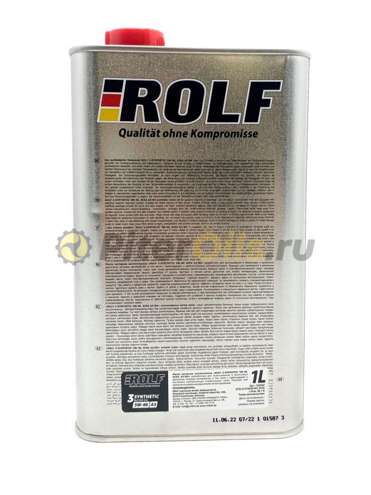 Rolf 3-SYNTHETIC ACEA A3/B4 5w40 (1л) металл 322552