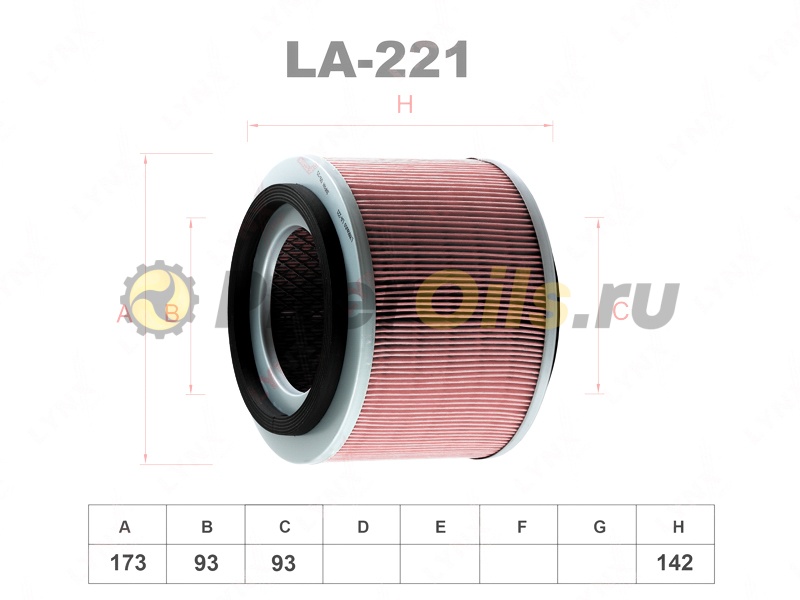 LYNXauto Фильтр воздушный LA221 (C18006, AM454/3, SB 3272)