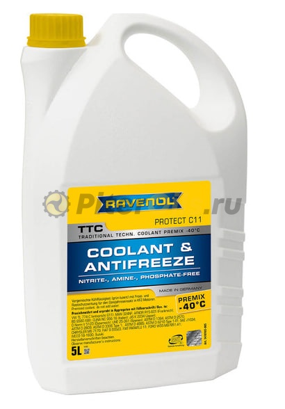Антифриз RAVENOL TTC TRADITIONAL ECHNOLOGY COOLANT PREMIX Желтый (5л) 4014835755352  