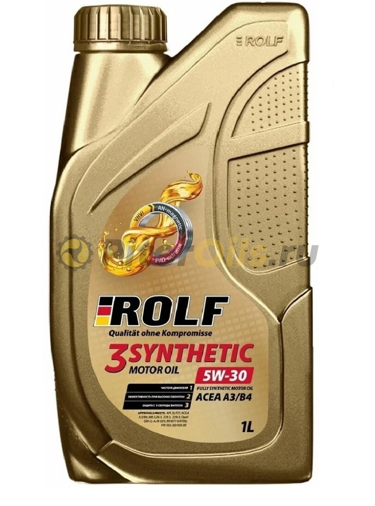 ROLF 3-Synthetic 5W30 ACEA A3/B4 1л пластик 322732