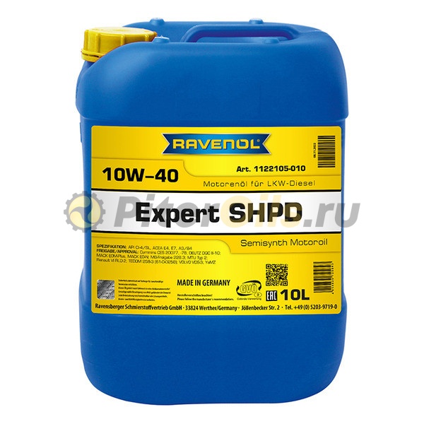RAVENOL моторное масло Expert SHPD SAE 10W-40 (10л) 4014835725843