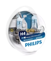Philips Лампа H4 White Vision 3700K 12V 60/55W + W5W 12V 5W 12342WHVSM