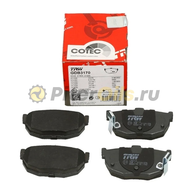 Дисковые тормозные колодки задние TRW GDB3170 для Hyundai (4 шт.)