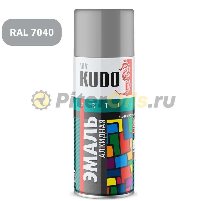 KUDO Краска спрей универсальная серая (520мл) KU1018