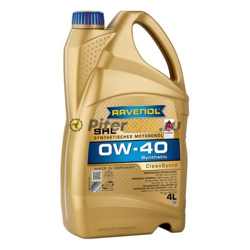 RAVENOL моторное масло SHL SAE 0W-40 (4л) 4014835868830