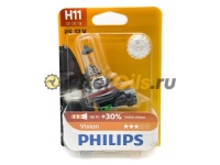 12362PRB1 PHILIPS Лампа галогеновая H11 Vision +30% 12V 55W PGJ19-2B1