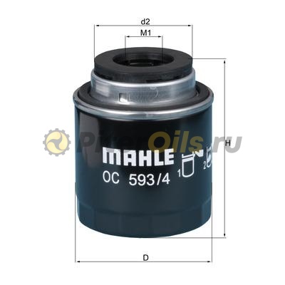 Фильтр масляный KNECHT OC593/4 (W712/93)