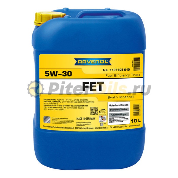 RAVENOL моторное масло FET Fuel Efficiency Truck SAE 5W-30 (10л) 4014835864061