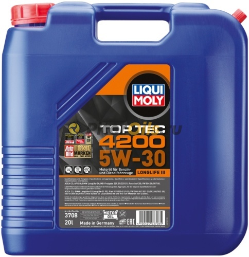 LIQUI MOLY масло моторное Top Tec 4200 5W-30 (20л) 3708
