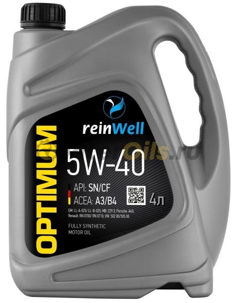 ReinWell OPTIMUM 6300 5W-40 A3/B4 4л. 4933/11632