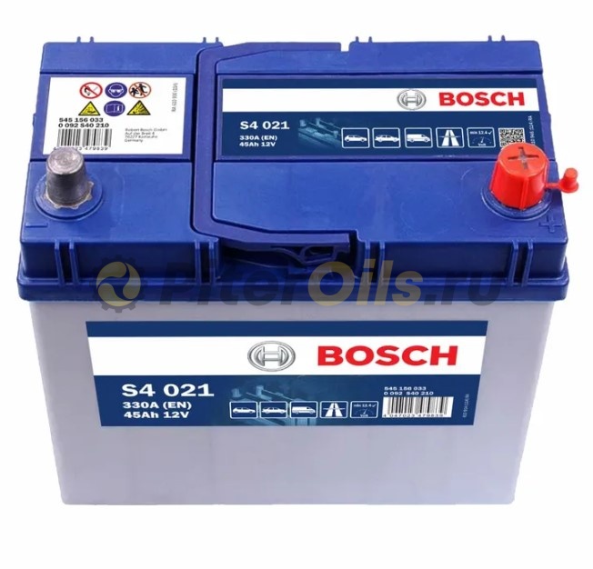 Аккумулятор BOSCH Silver 45 А/ч обратная R+ 238x129x227 EN330 A 0 092 S40 210