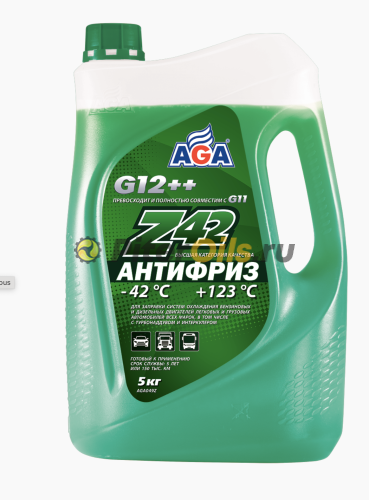 AGA-Z42 Антифриз -42С G12++ зеленый 5кг AGA049Z