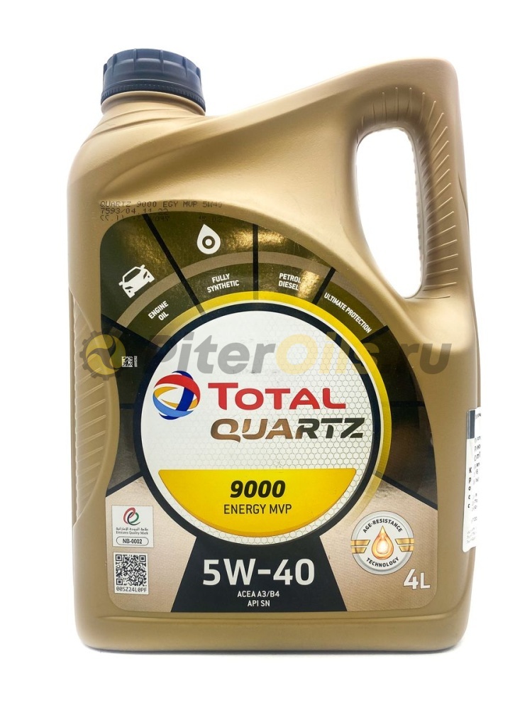 Total Quartz 9000 Energy MVP 5W40 SN/CF A3/B4 (4л) 216548