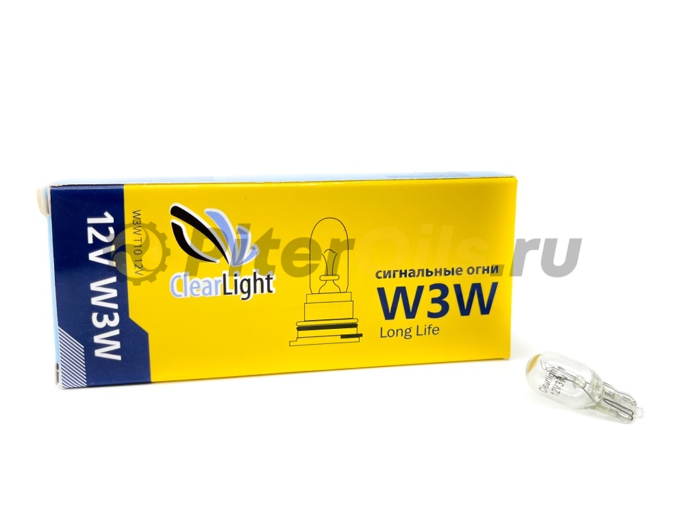 ClearLight Лампа 12V W3W 3W 4300K  картон CL-W3W