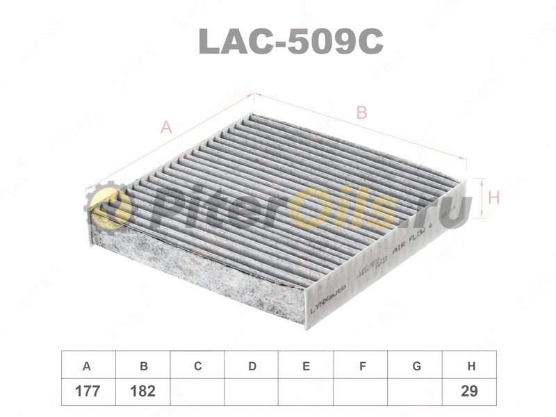 LYNXauto Фильтр салонный угольный LAC509C (K1164, CU1835, LA155)