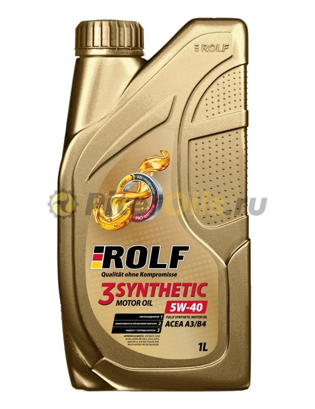 Rolf 3-SYNTHETIC ACEA A3/B4 5w40 (1л) пластик 322730