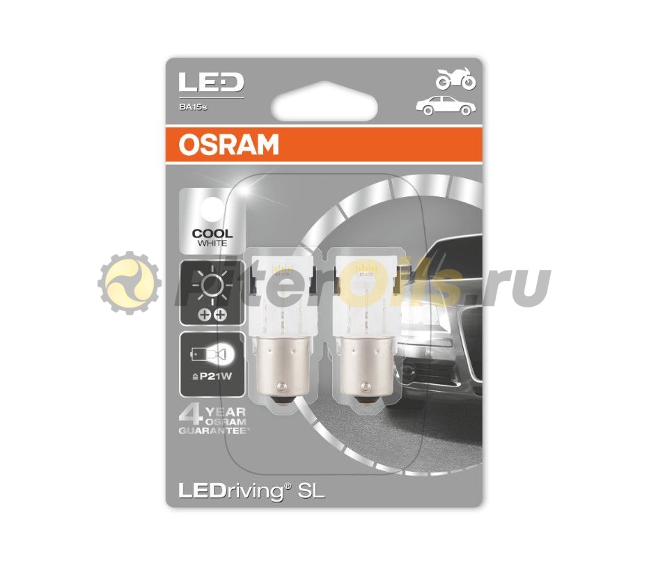 Osram COOL WHITE Лампа светодиодная  12V 12T25 21W 6000K 2 шт  7458CW-02B