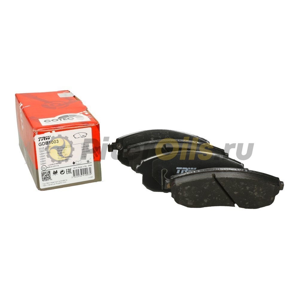 Дисковые тормозные колодки передние TRW GDB1003 для Nissan, Suzuki, Infiniti, DongFeng (4 шт.)