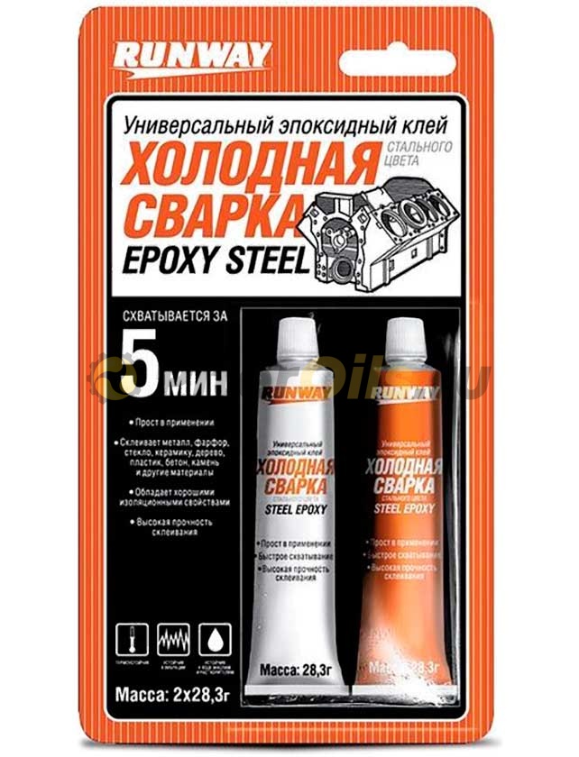 RW8504 Эпоксидный клей "Холодная сварка" стального цвета