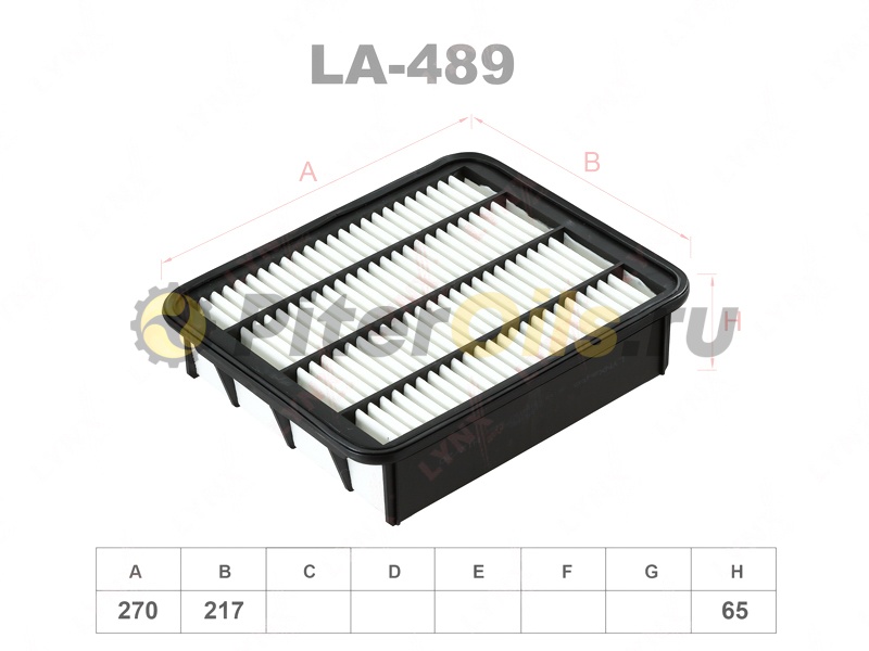 LYNXauto Фильтр воздушный LA489 (AP144/7, C27069) TOYOTA PRADO 150 2.8 1GDFTV