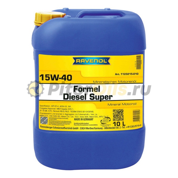 RAVENOL моторное масло Formel Diesel Super SAE 15W-40 (10л) 4014835756946