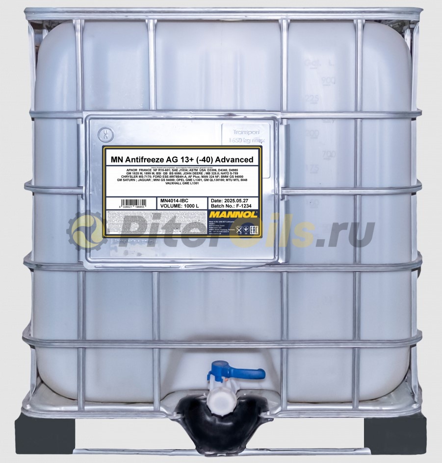 Mannol Antifreeze MN AG13+ -40 (1000л) MN4014-IBC