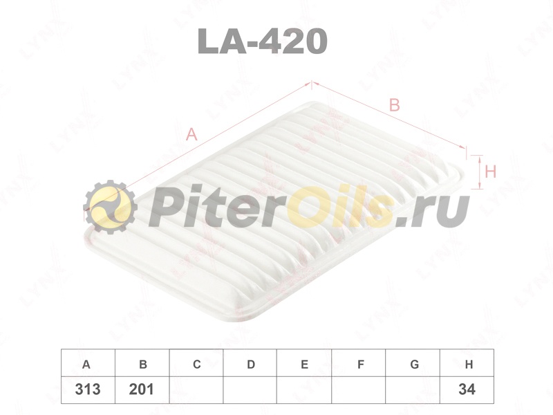 LYNXauto Фильтр воздушный LA420 (LX 1921, AP113/3, C3220)