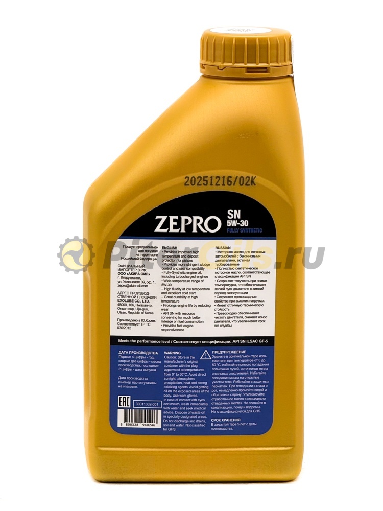 IDEMITSU ZEPRO F-S SN 5W-30 (1л) 30011332-001 (Корея)