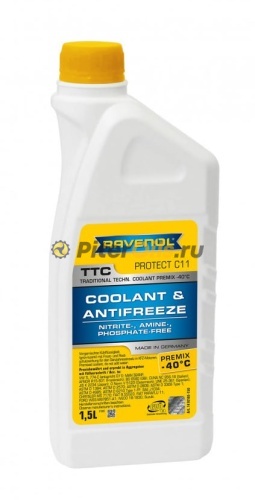 Антифриз RAVENOL TTC TRADITIONAL ECHNOLOGY COOLANT PREMIX Желтый (1,5л) 4014835755314