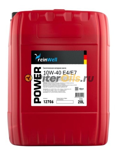 ReinWell POWER P6 ME 10W-40 Е4/Е7 20л 5912/12706