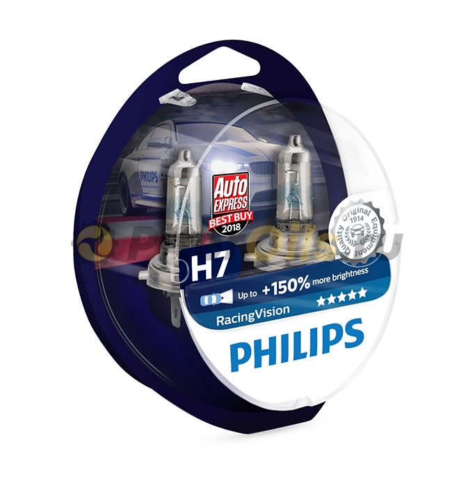 Philips Лампа Racing Vision 12V H7 55W PX26d S2 +150% 2шт 12972RVS2 (Снят с производства)