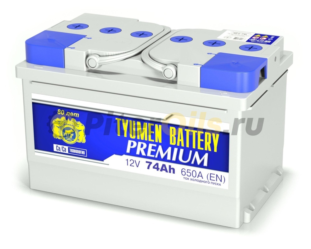 Аккумулятор Tyumen Battery PREMIUM 74Ah 650А  низкий об. пол. (- +) 278x175x175  6488