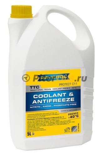 Антифриз RAVENOL TTC TRADITIONAL ECHNOLOGY COOLANT PREMIX Желтый (5л) 4014835755352