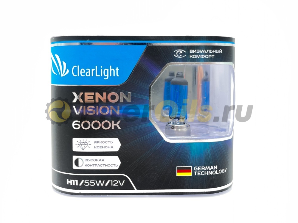 ClearLight Лампа 12V H11 55W PGJ19-2 6000K XenonVision 2 шт. DUOBOX MLH11XV