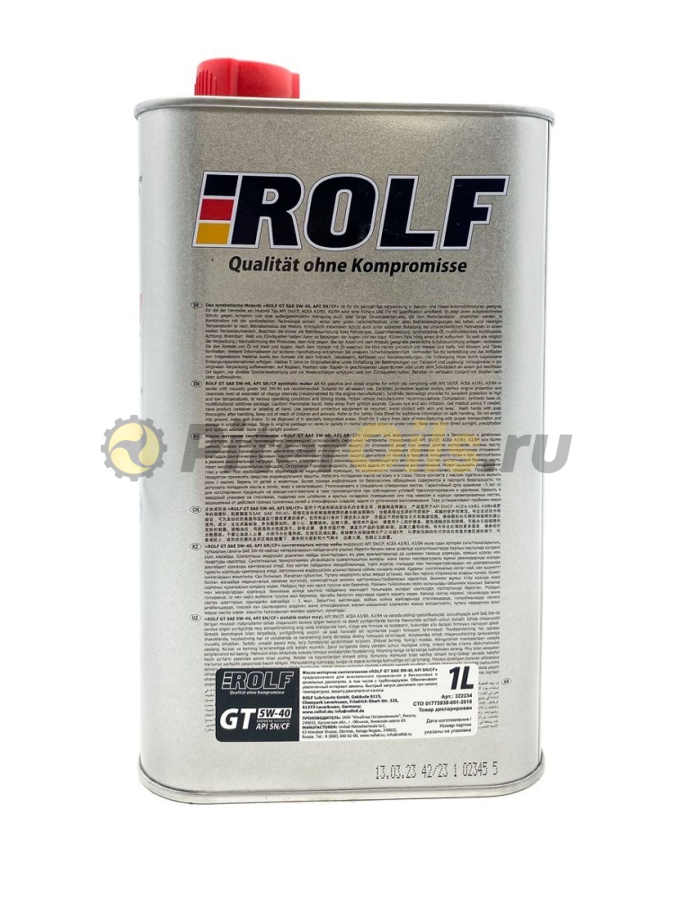 Rolf GT 5w40 SN/CF (1л) металл322234