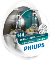 PHILIPS 12342XV+S2 лампа галогенная X-tremeVision +130% H4 3700K 60/55W 2 шт.