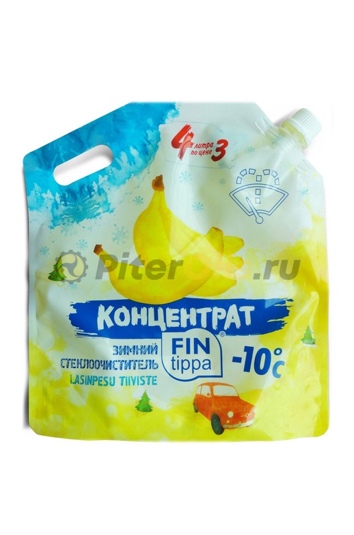 Fin tippa стеклоочиститель -10* концент. на 4 л БАНАН 720мл
