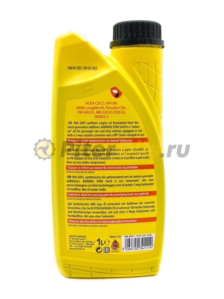 Bardahl XTRA C2/C3 SN 5W30 (1л) 34111