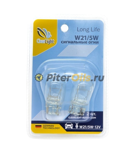 ClearLight Лампа 12V W21/5W 21/5W W3x16q 4300K 2 шт. блистер CL-W21/5W-12V 2В